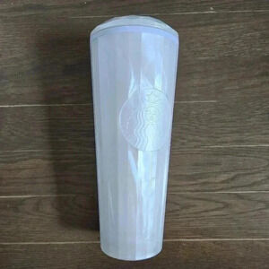 Starbucks 2022 White Marbled Kaleidoscope Tumbler 24 oz